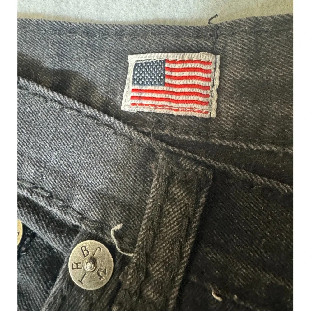 True Religion Billy Super T Men 40 Black Faded Straight Jeans Made in USA